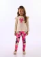 Up Baby - Conjunto Cotton Estampa Babado Bege - variação:  