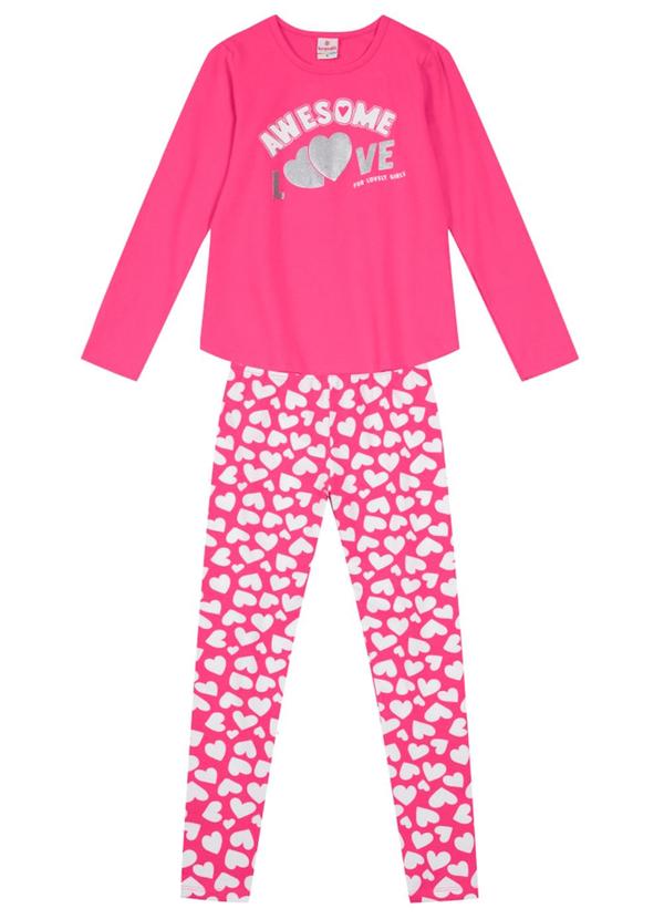 Brandili - Conjunto Cotton Infantil Menina Rosa