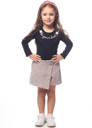 Pulla Bulla - Conjunto Cotton Leve e Jacquard Fio Tinto Preto - PULLA BULLA