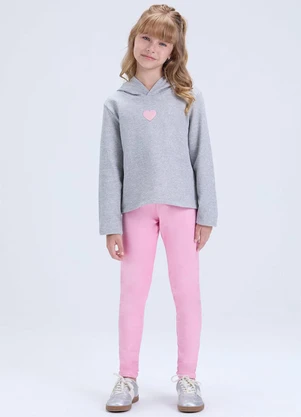 Vida Costeira - Conjunto Cropped Coração e Legging Cirrê  Mescla - VIDA COSTEIRA