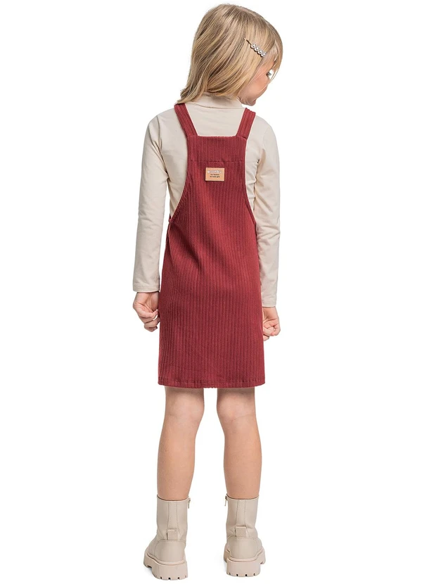 Quimby - Conjunto Cropped e Salopete Marrom 2