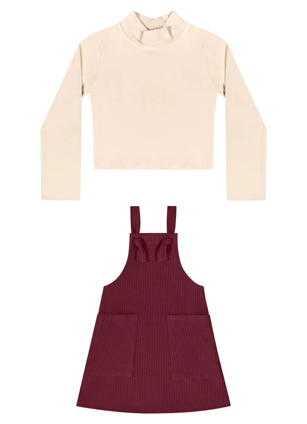 Quimby - Conjunto Cropped e Salopete Marrom 3