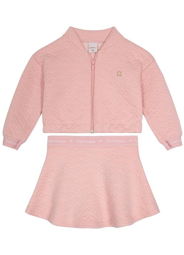 Carinhoso - Conjunto Cropped em Matelassê Menina Rosa