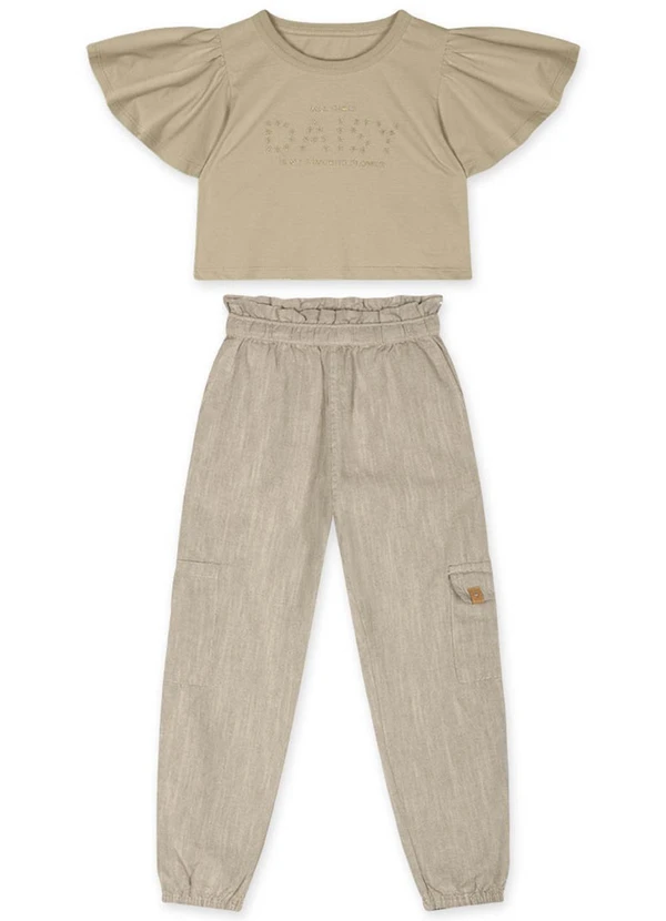 Marisol - Conjunto Curto Infantil Feminino  Bege 2