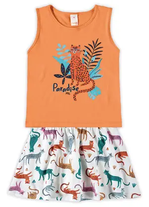 Marisol Play - Conjunto Curto Infantil Feminino Laranja - MARISOL PLAY