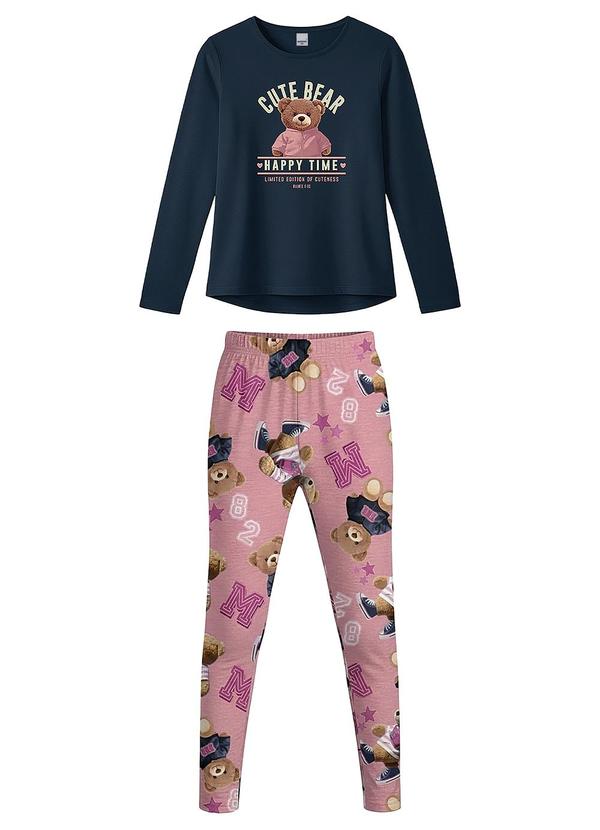 Malwee Kids - Conjunto Cute Bear Azul Marinho
