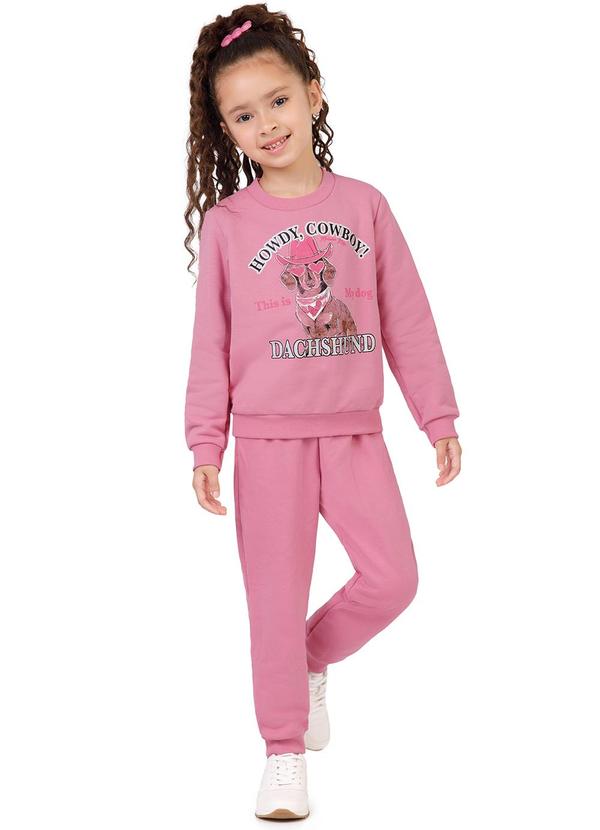 Malwee Kids - Conjunto Dachshund com GlitterRosa