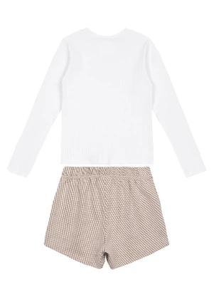 Guloseima - Conjunto de Blusa e Short-Saia Branco - GULOSEIMA