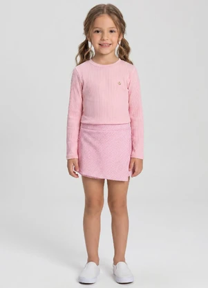 Guloseima - Conjunto de Blusa e Short-Saia Rosa - GULOSEIMA