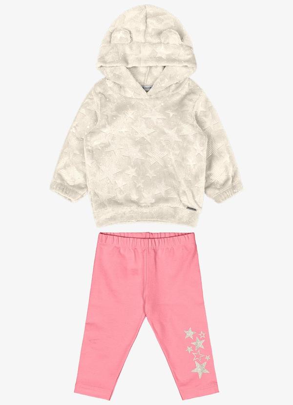 Trick Nick - Conjunto de Blusão Capuz e Legging Bege