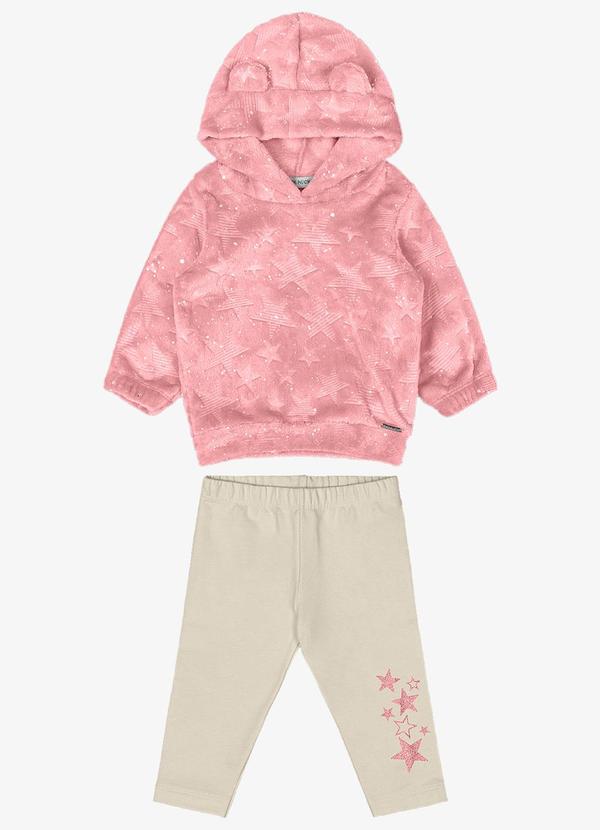 Trick Nick - Conjunto de Blusão Capuz e Legging Rosa
