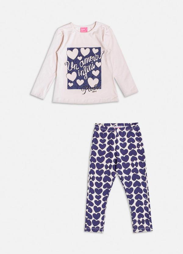 Momi - Conjunto de Corações com Strass Off White