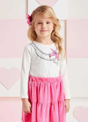 Momi - Conjunto de Cotelê Pink Branco - MOMI