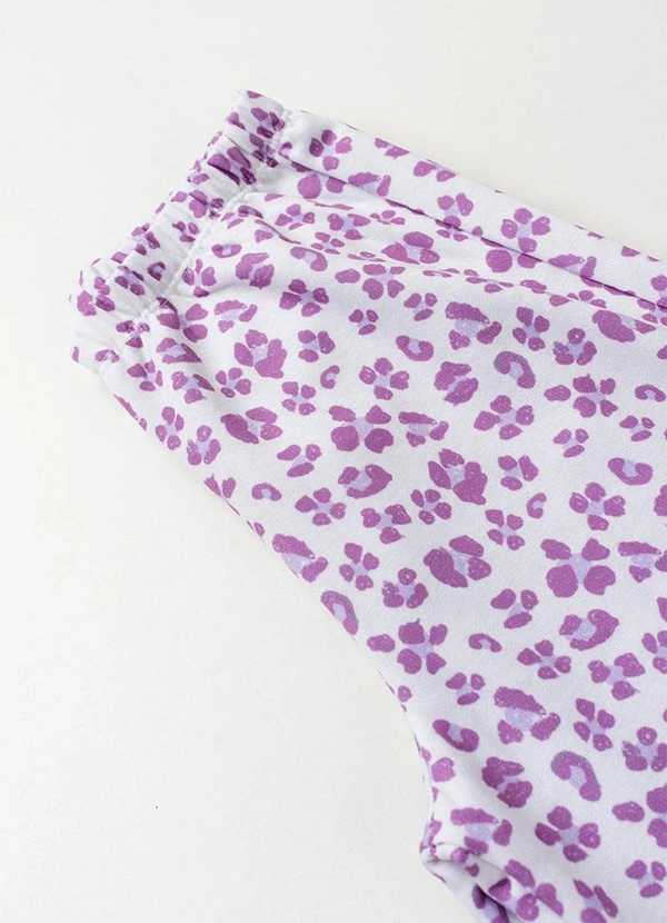 Vida Costeira - Conjunto de Cropped e Calça Oncinha Lilás 6