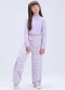 Vida Costeira - Conjunto de Cropped e Calça Oncinha Lilás - variação: Lilás