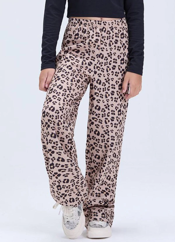 Vida Costeira - Conjunto de Cropped e Calça Oncinha Preto 3