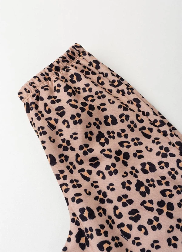 Vida Costeira - Conjunto de Cropped e Calça Oncinha Preto 6