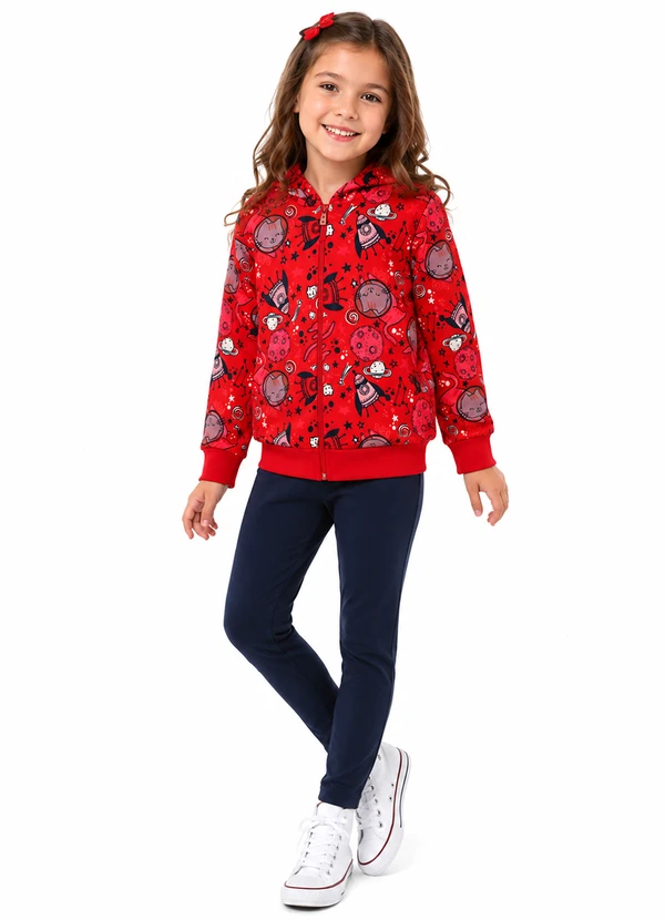 Rosa Azul - Conjunto de De Inverno Gatinhos Vermelho
