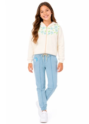 Rosa Azul - Conjunto de Inverno Flores Off White - ROSA AZUL