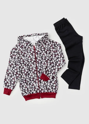 Rosa Azul - Conjunto de Inverno Pandas Bordô - ROSA AZUL