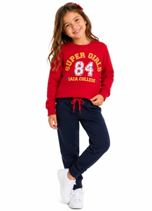 Rosa Azul - Conjunto de Inverno Super Girls Vermelho - ROSA AZUL