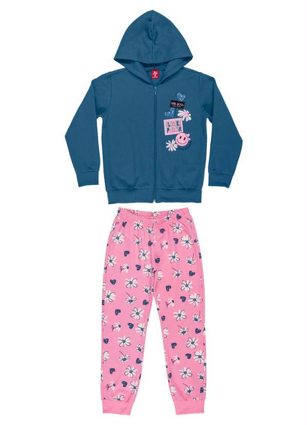 Bee Loop - Conjunto de Menina Jaqueta e Calça Azul 1