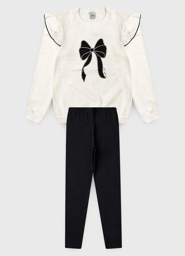 Vida Costeira - Conjunto de Moletom Babado e Laço Off White 4