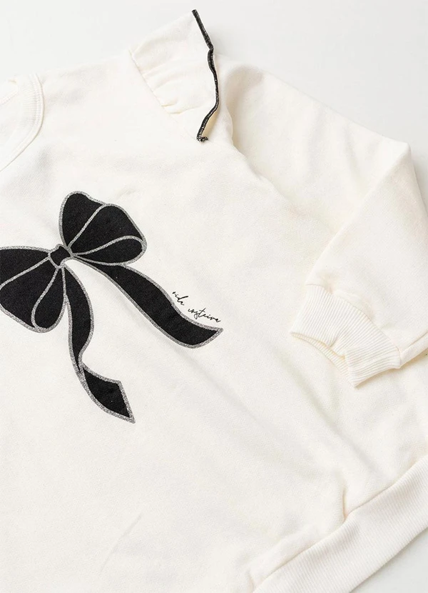 Vida Costeira - Conjunto de Moletom Babado e Laço Off White 5