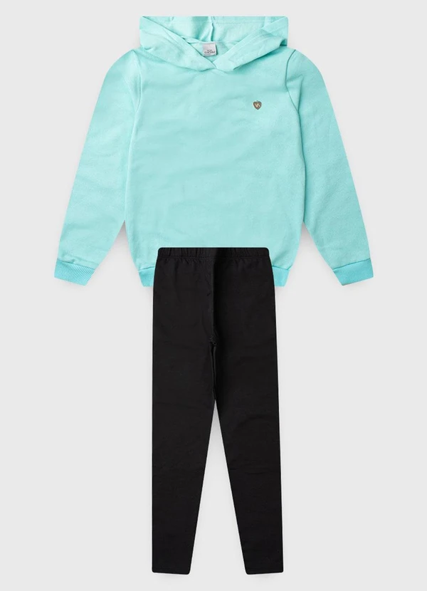 Vida Costeira - Conjunto de Moletom com Capuz e Pingente Azul 5