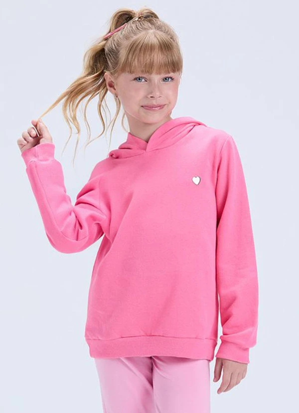 Vida Costeira - Conjunto de Moletom com Capuz e Pingente Rosa 2