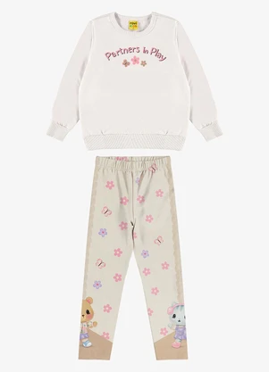 Rovi Kids - Conjunto de Moletom com Legging e Blusão Bege - ROVI KIDS