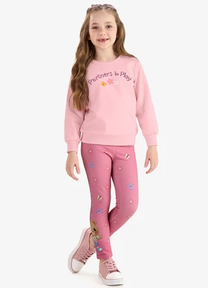 Rovi Kids - Conjunto de Moletom com Legging e Blusão Rosa - ROVI KIDS