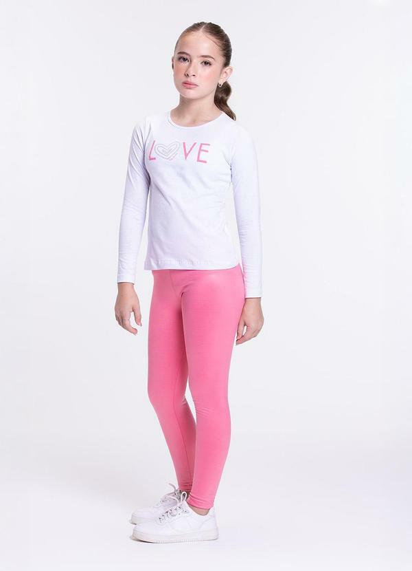 Vida Costeira - Conjunto de Moletom Estampa Love Glitter Branco