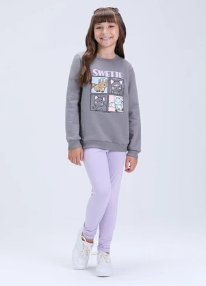 Vida Costeira - Conjunto de Moletom Gatinho Swetie Chumbo - VIDA COSTEIRA