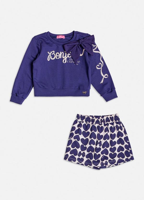 Momi - Conjunto de Moletom Marinho de Corações Marinho