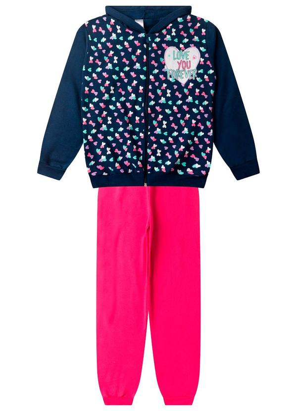 Rovi Kids - Conjunto de Moletom Menina com Capuz Azul