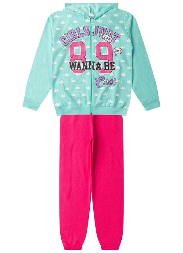 Rovi Kids - Conjunto de Moletom Menina com Capuz Verde