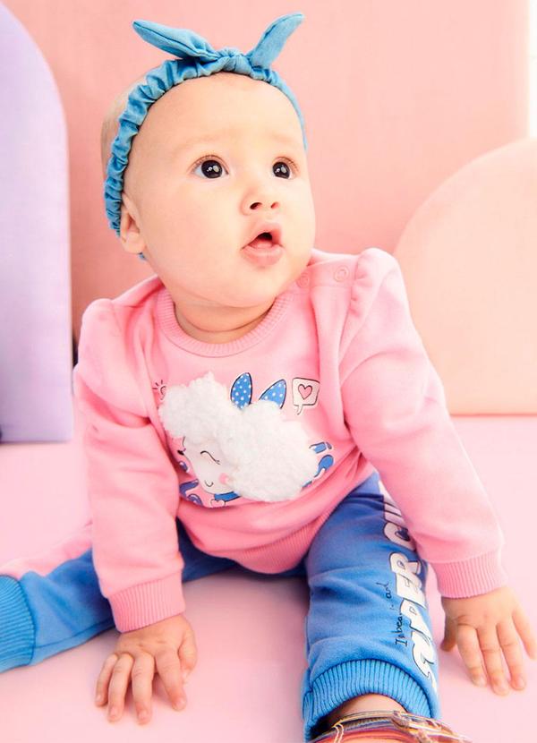 Momi - Conjunto de Moletom Poodle Rosa