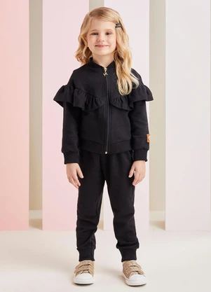 Momi - Conjunto de Moletom Preto Preto - MOMI