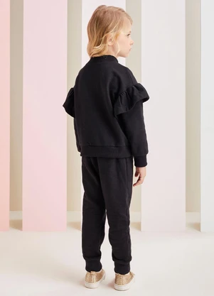 Momi - Conjunto de Moletom Preto Preto - MOMI