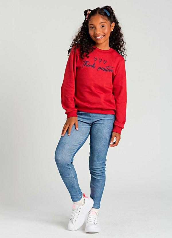 Vida Costeira - Conjunto de Moletom Think Positive Vermelho