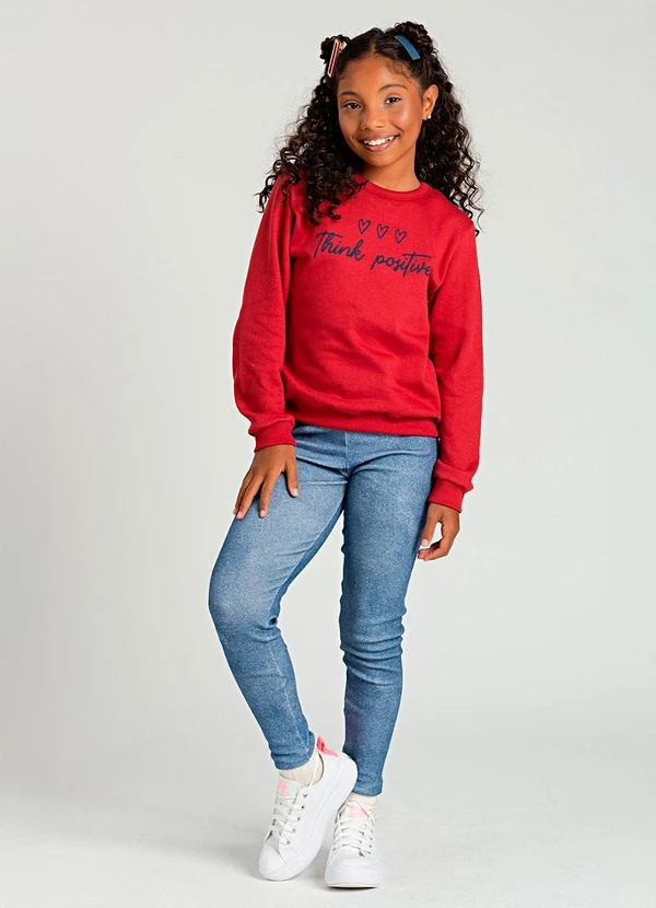 Vida Costeira - Conjunto de Moletom Think Positive Vermelho