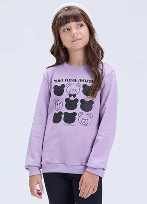 Vida Costeira - Conjunto de Moletom Ursinhos e Legging Lilás - VIDA COSTEIRA