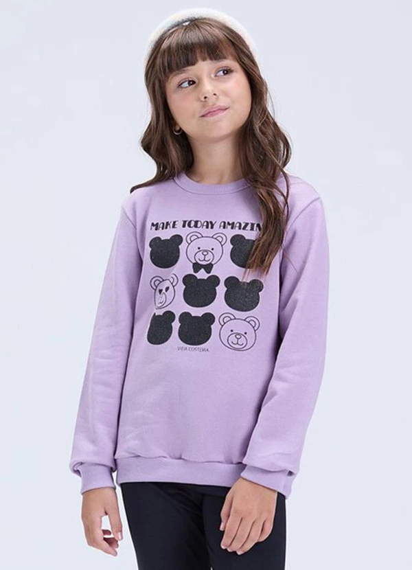 Vida Costeira - Conjunto de Moletom Ursinhos e Legging Lilás 2
