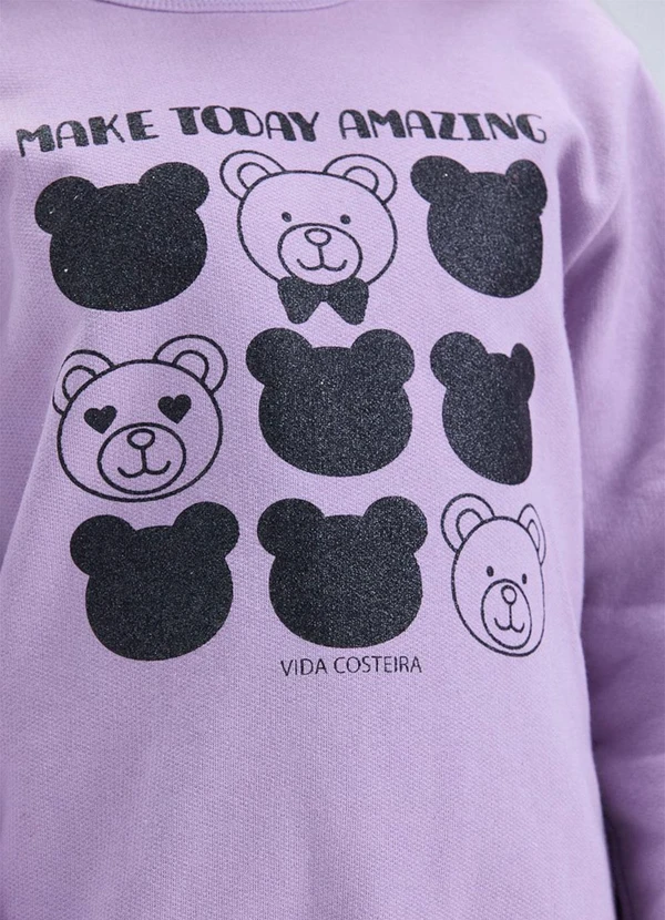 Vida Costeira - Conjunto de Moletom Ursinhos e Legging Lilás 4