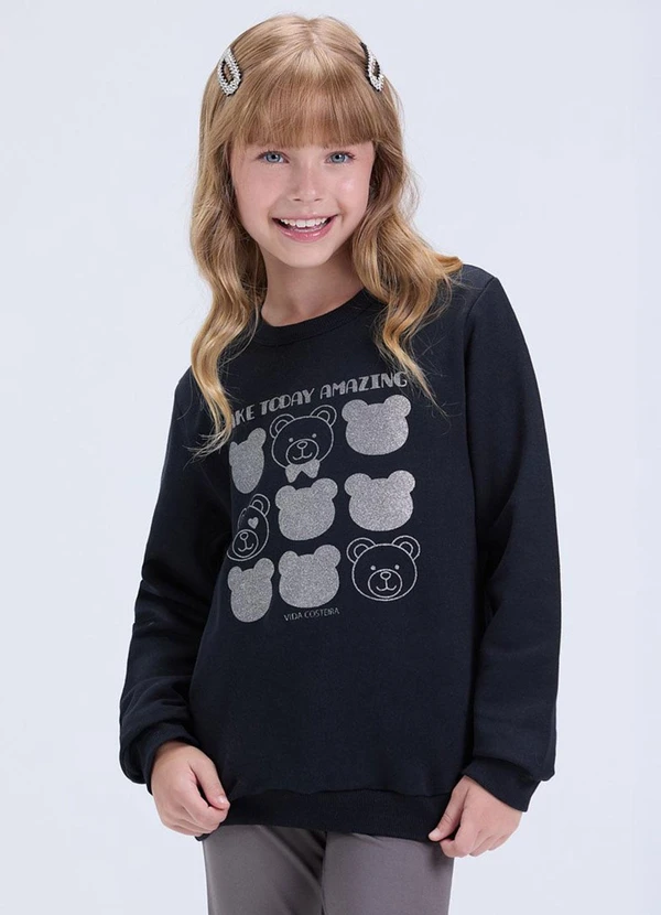 Vida Costeira - Conjunto de Moletom Ursinhos e Legging Preto 2