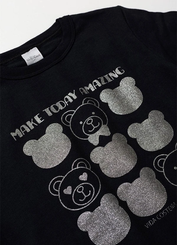 Vida Costeira - Conjunto de Moletom Ursinhos e Legging Preto 5