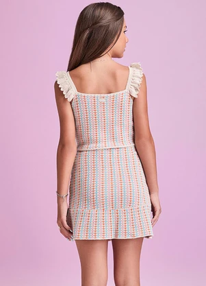 I Am - Conjunto de Tricot com Bordado Colorido Bege - I AM