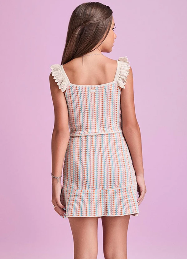 I Am - Conjunto de Tricot com Bordado Colorido Bege 2