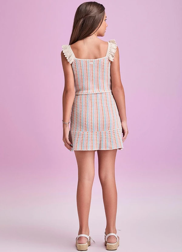 I Am - Conjunto de Tricot com Bordado Colorido Bege 4